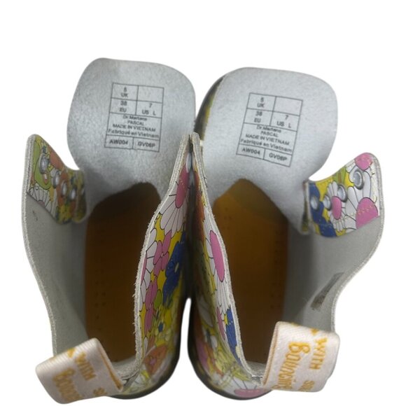 Rare Dr. Martens Pascal 1460 Floral Daisy Butterfly Print Leather Combat Boots 7 - Picture 11 of 14